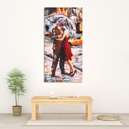 24 * 47 Zoll Unframed wasserdicht handgemalte Ölgemälde abstrakt küssen im Regen Leinwand Bild Wall Art Decor für Wohnzimmer Büro