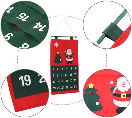 Weihnachten Santa Advent Kalender X'mas Non-Woven Stoff Countdown Wand hängenden Kalender Weihnachtsdekoration Ornamente