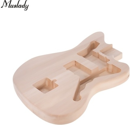 Muslady MZB-T DIY E-Gitarre Unfinished Body Gitarre Barrel Blank Linde E-Gitarre Körper Ersatzteile für Mustang Guiatrs