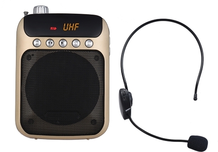 UHF Mini Tragbare Voice Amp Verstärker Lautsprecher FM Radio mit Wireless Headset Mikrofon Mic Unterstützung Tf-karte