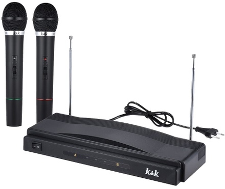 Studio Wireless Mic Remote Mikrofon System Kit FM Sender Empfänger mit Audiokabel für KTV-Lehre-Show