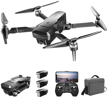 VISUO ZEN K1 5G WIFI FPVGPS Brushless Drohne 4K Mit Dual Kamera (3 Batterien und Handtasche)