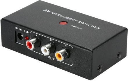 Tragbare AV intelligente Switcher 2: 1-Kanal RCA Audio Videomischer mit Button-Steuerelement Unterstützung Auto / Manual Control für DVD Kamera Auto DVR Monitor