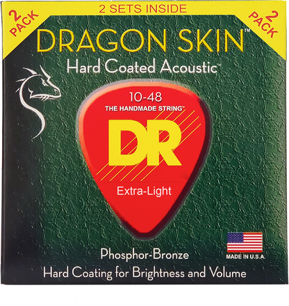 DR Strings DSA-2/10 Dragon skin western-guitar-strenge, 010-048 (2-sæt)