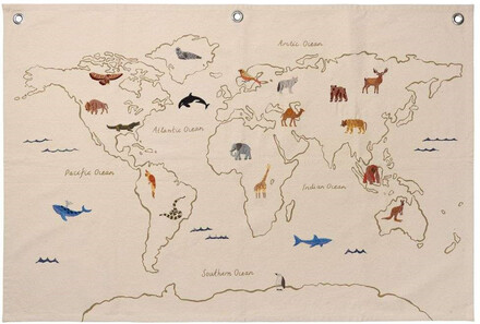 ferm LIVING - The World Textile Map Off-White ferm LIVING