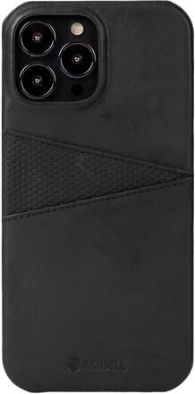 Krusell: Leather CardCover iPhone 13 Mini Svart