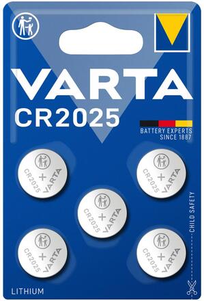 Varta: CR2025 3V Lithium Knappcellsbatteri 5-pack