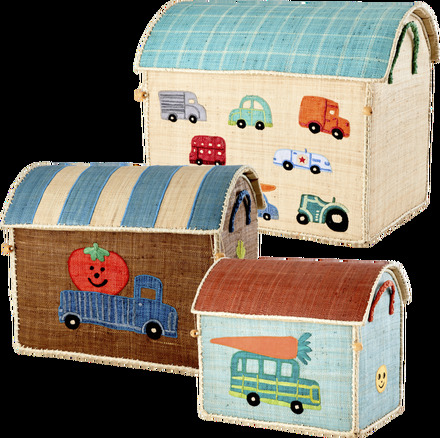 Rice - Large Set of 3 Toy Baskets - Cars