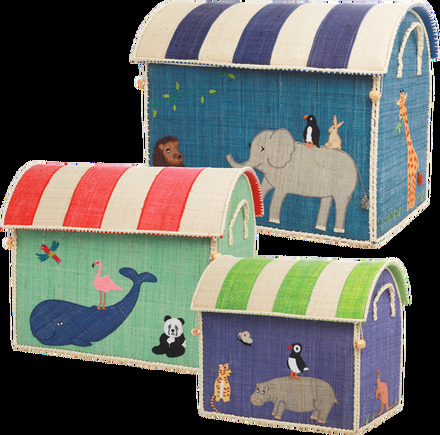 Rice - Large Set of 3 Toy Baskets - Animal Theme