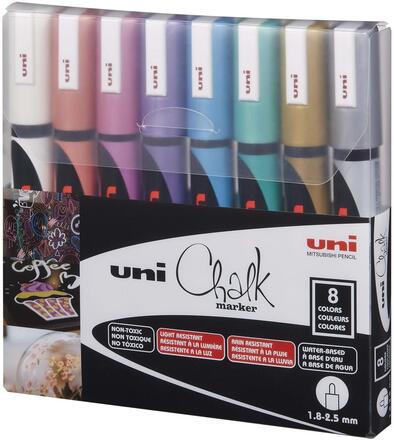 Uni - Chalkmarker 5M - Metallic colors, 8 pc