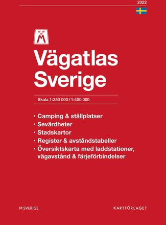 M Vägatlas Sverige 2022 - Skala 1-250.000-1-400.000