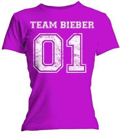 Justin Bieber: Ladies T-Shirt/Team Bieber (Skinny Fit) (Large)