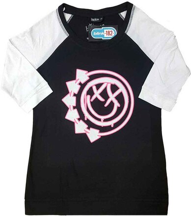 Blink-182: Ladies Raglan T-Shirt/Six Arrow Smiley (X-Large)