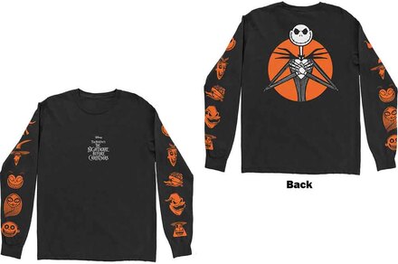 Disney: Unisex Long Sleeved T-Shirt/The Nightmare Before Christmas All Characters Orange (Back & Sleeve Print) (Small)