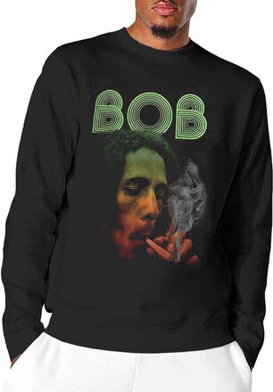 Bob Marley: Unisex Long Sleeved T-Shirt/Smoke Gradient (Dip-Dye) (Large)