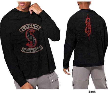 Slipknot: Unisex Long Sleeved T-Shirt/Patched Up (Back Print & Dip-Dye) (Large)