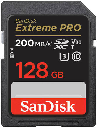 SANDISK SDXC Extreme Pro 128GB 200MB/s UHS-I C10 V30 U3