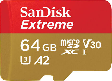 SANDISK MicroSDXC Extreme 64GB Adapter 170MB/s A2 C10 V30