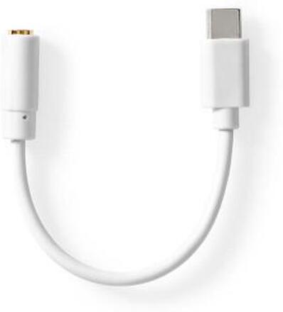 Nedis USB-C- Adapter | USB 2.0 | USB-C- Hane | 3.5 mm Hona | 0.10 m | Rund | Nickelplaterad | PVC | Vit | Plastpåse