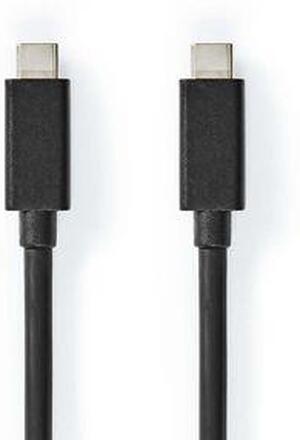 Nedis USB-kabel | USB 3.2 Gen 2x2 | USB-C- Hane | USB-C- Hane | 100 W | 4K@60Hz | 20 Gbps | Nickelplaterad | 1.00 m | Rund | PVC | Svart | Kuvert