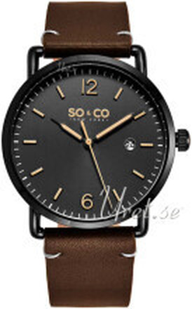 So & Co New York 5511.4 Madison Musta/Nahka Ø38 mm