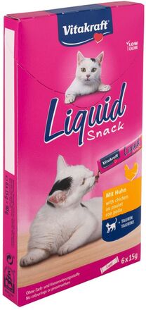 Vitakraft Cat Liquid-Snack mit Hähnchen & Taurin - 6 x 15 g