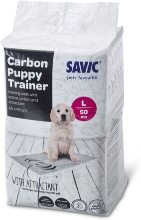 Savic Puppy Trainer Pads mit Aktivkohle - Large: L 60 x B 45 cm, 50 Stück