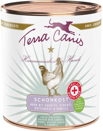 Terra Canis First Aid Schonkost 6 x 800 g - Huhn mit Karotte, Fenchel, Hüttenkäse & Kamille