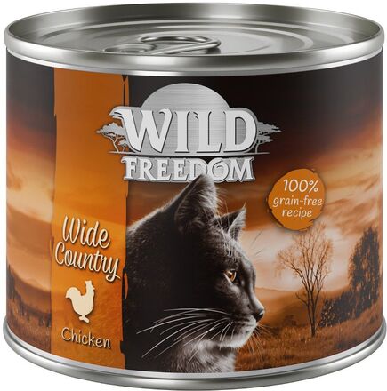 Wild Freedom Adult 6 x 200 g - getreidefrei - Wide Country - Huhn pur