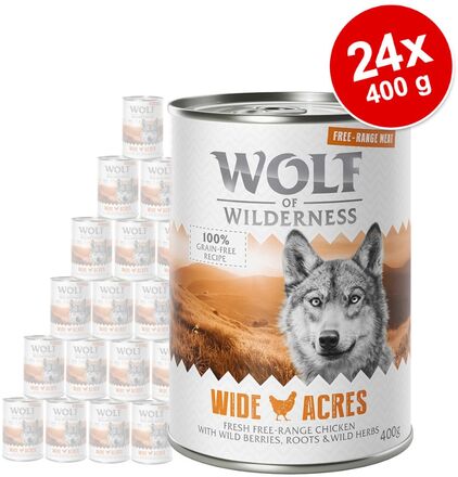 Sparpaket 24 x 400 g Wolf of Wilderness "Freiland-Fleisch" - Great Desert - Freiland-Pute