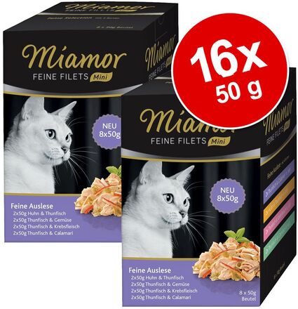 Sparpaket Miamor Feine Filets Mini Pouch Multibox 16 x 50 g - Feine Auslese