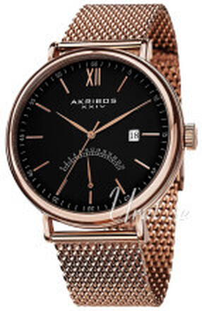 Akribos XXIV AK731RG Essential Svart/Roséguldstonat stål Ø46 mm