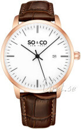 So & Co New York 5521.7 Madison Vit/Läder Ø40 mm