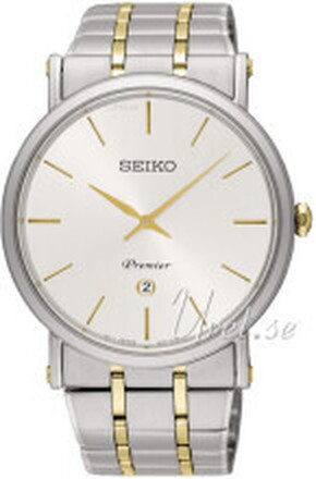 Seiko SKP400P1 Premier Hvid/Gul guldtonet stål Ø40.7 mm