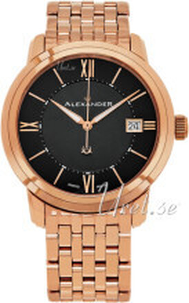 Alexander A111B-07 Heroic Sort/Rose-gulltonet stål Ø40 mm