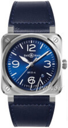 Bell & Ross BR03A-BLU-ST/SCA BR 03 Blå/Lær