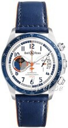 Bell & Ross BRV294-BB-ST/SCA BR V2-94 Racing Bird Hvit/Lær Ø41 mm