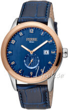 Ferrè Milano FM1G155L0041 Silvio Blå/Lær Ø43 mm