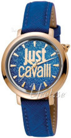 Just Cavalli JC1L007L0035 Logo Blå/Lær Ø34 mm