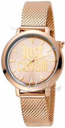 Just Cavalli JC1L007M0075 Logo Rosegullfarget/Rose-gulltonet stål Ø34 mm