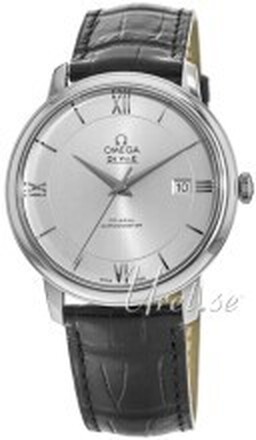 Omega 424.13.40.20.02.001 De Ville Prestige Co-Axial 39.5mm Sølvfarget/Lær Ø39.5