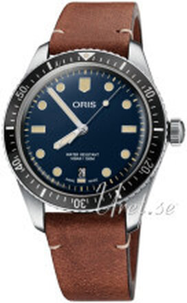 Oris 01 733 7707 4055-07 5 20 45 Diving Blå/Lær Ø40 mm