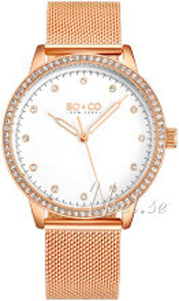 So & Co New York 5514.3 Madison Hvit/Rose-gulltonet stål Ø38 mm