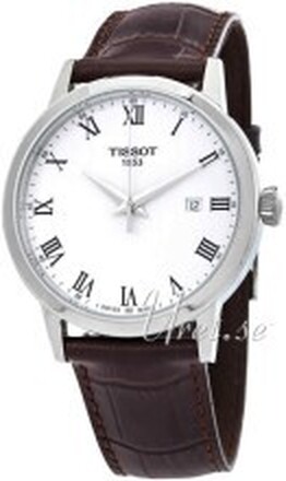 Tissot T129.410.16.013.00 T-Classic Hvit/Lær Ø42 mm