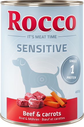 Ekonomipack: Rocco Sensitive 24 x 400 g - Nötkött & morötter