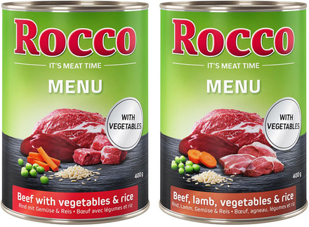 Ekonomipack: Rocco Menu 24 x 400 g - Blandpack, 2 sorter