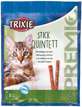 Trixie PREMIO Stickkvintett - med fjäderfä och lever (5 x 5 g)