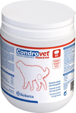 Condrovet Force HA kondroprotektor for store hunder - 2 x 80 tabletter - sparepakke