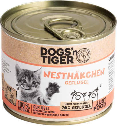 Ekonomipack: Dogs'n Tiger Junior Cat 12 x 200 g - Fjäderfä