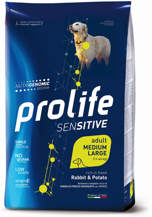 Prolife Sensitive Adult Medium/Large Kanin & Poteter for voksne - 10 kg